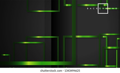 Vector Modern Abstract Squares Backgrounds . with a black and green metal color gradient. eps 10 template