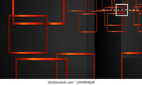 Vector Modern Abstract Squares Backgrounds . with a black orange gradient. eps 10 template