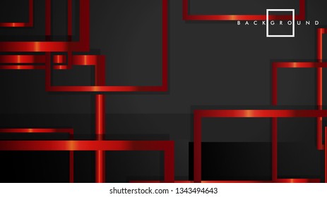 Vector Modern Abstract Squares Backgrounds . with a black and red metal color gradient. eps 10 template