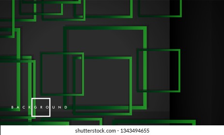Vector Modern Abstract Squares Backgrounds . with a black green gradient. eps 10 template