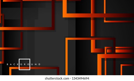 Vector Modern Abstract Squares Backgrounds . with a black red orange gradient. eps 10 template