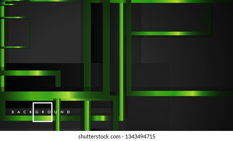 Vector Modern Abstract Squares Backgrounds . with a black and green metal color gradient. eps 10 template