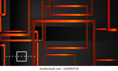 Vector Modern Abstract Squares Backgrounds . with a black orange gradient. eps 10 template