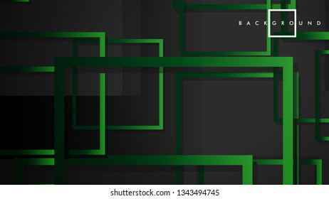 Vector Modern Abstract Squares Backgrounds . with a black green gradient. eps 10 template