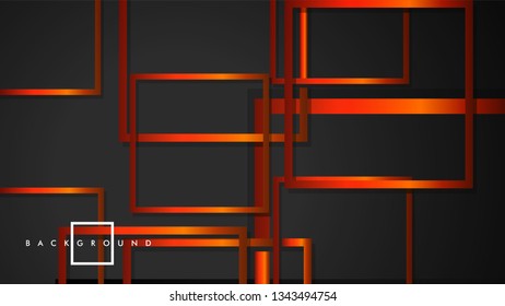 Vector Modern Abstract Squares Backgrounds . with a black orange gradient. eps 10 template