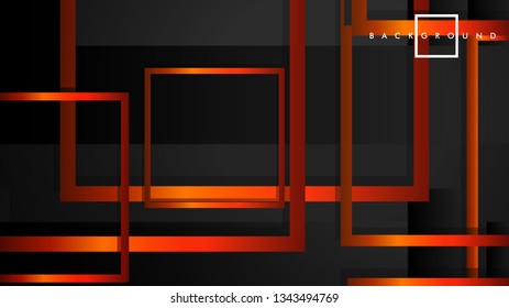Vector Modern Abstract Squares Backgrounds . with a black orange gradient. eps 10 template