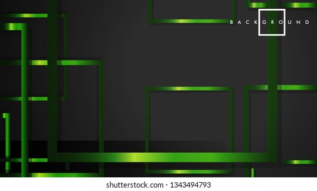 Vector Modern Abstract Squares Backgrounds . with a black and green metal color gradient. eps 10 template