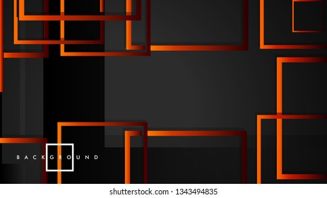 Vector Modern Abstract Squares Backgrounds . with a black red orange gradient. eps 10 template