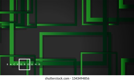 Vector Modern Abstract Squares Backgrounds . with a black green gradient. eps 10 template