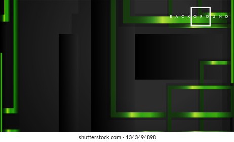 Vector Modern Abstract Squares Backgrounds . with a black and green metal color gradient. eps 10 template