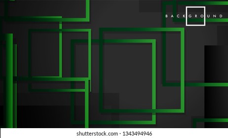 Vector Modern Abstract Squares Backgrounds . with a black green gradient. eps 10 template