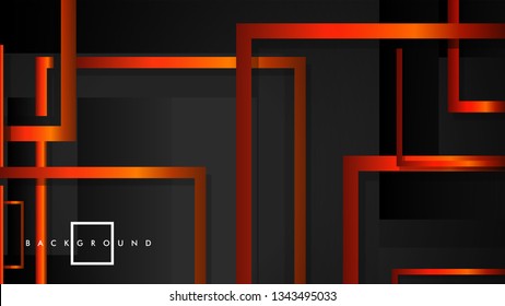 Vector Modern Abstract Squares Backgrounds . with a black orange gradient. eps 10 template