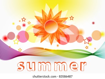 Vector modern abstract summer background illustration