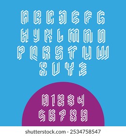 Vector of modern abstract technology font and alphabet 
