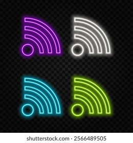 Vector modern advertisement Free WiFi. Purple glowing Font. Neon Alphabet Letters and Numbers set.