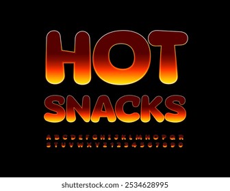 Vector de publicidad moderna Hot Chicken. Fuente de fuego brillante. Conjunto de letras y números del alfabeto en llamas.