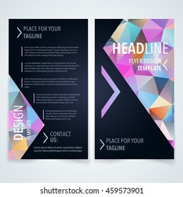 vector modern advertising card or insert design template with colourful polygon texture on darkness scene colorful abstract background scene multicolor numeric performance fashionable dark contract lu