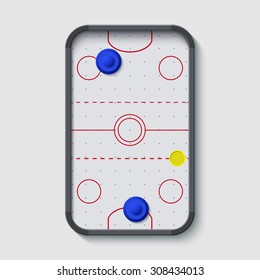 vector modern air hockey table on white background