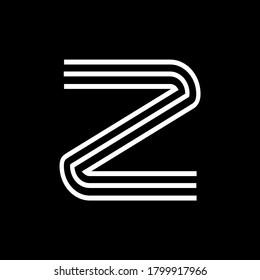 Vector of Modern Alphabet Letters,  Double line for each letter, Minimal Letters set for Futuristic, sport, media, web.Font z. eps 02