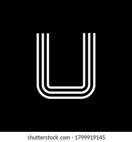 Vector of Modern Alphabet Letters,  Double line for each letter, Minimal Letters set for Futuristic, sport, media, Font u. web. eps 02