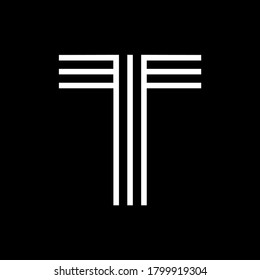 Vector of Modern Alphabet Letters,  Double line for each letter, Minimal Letters set for Futuristic, sport, media, Font t. web. eps 02