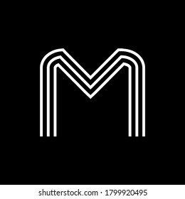 Vector of Modern Alphabet Letters,  Double line for each letter, Minimal Letters set for Futuristic, sport, media, web.Font m.  eps 02