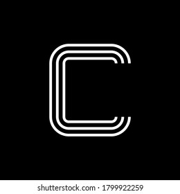 Vector of Modern Alphabet Letters,  Double line for each letter, Minimal Letters set for Futuristic, sport, media, web. Font c. eps 02