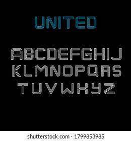 Vector of Modern Alphabet Letters, Lines stylized rounded fonts, Double line for each letter, Minimal Letters set for Futuristic, trendy, sport, etc