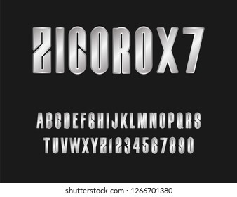 Vector of modern alphabet letters and numbers. Latin letters from A to Z and numbers from 0 to 9
