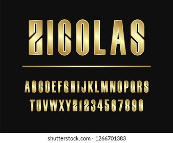 Vector of modern alphabet letters and numbers. Latin letters from A to Z and numbers from 0 to 9