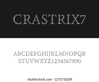 Vector of modern alphabet letters and numbers. Latin letters from A to Z and numbers from 0 to 9