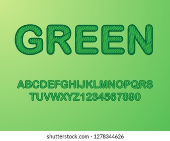 Vector of modern alphabet letters and numbers. Latin letters from A to Z and numbers from 0 to 9