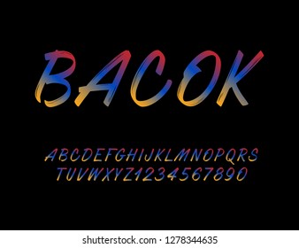 Vector of modern alphabet letters and numbers. Latin letters from A to Z and numbers from 0 to 9