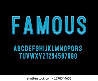 Vector of modern alphabet letters and numbers. Latin letters from A to Z and numbers from 0 to 9