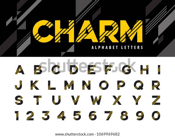Vector Modern Alphabet Letters Numbers Linear Stock Vector Royalty Free 1069969682 Shutterstock 8348