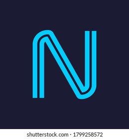 Vektorgrafik der modernen Alphabet-Letters, Stylisierte Rundschriften, Doppelzeile für jeden Buchstaben, Minimalbriefe für Futuristik, Automobil, Technik. Dies ist Schriftart n
