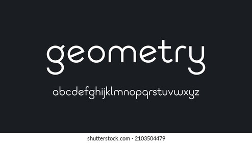 Alfabeto vectorial moderno. Letras geométricas minúsculas. Elegante fuente abstracta para su diseño y logotipos.