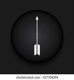 Vector modern arrow bow black circle icon with shadow