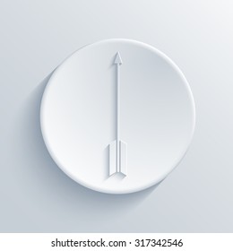 Vector modern arrow bow light circle icon with shadow