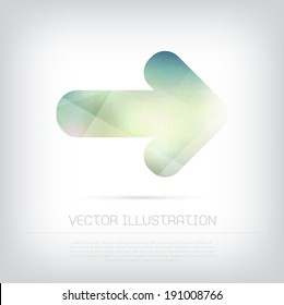 Vector modern arrow icon with colorful trendy and modern polygonal texture