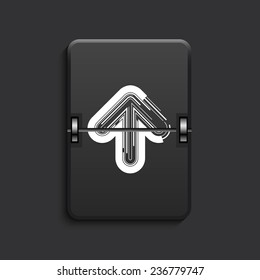 vector modern arrow scoreboard black icon. Eps 10