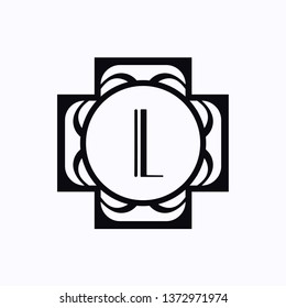 Vector modern art deco frame. Elegant monogram design template.