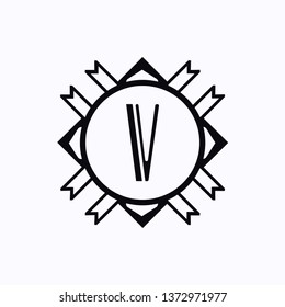 Vector modern art deco frame. Elegant monogram design template.