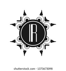 Vector modern art deco frame. Elegant monogram design template.