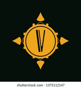 Vector modern art deco frame. Elegant monogram design template.