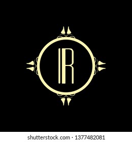 Vector modern art deco frame. Elegant monogram design template.