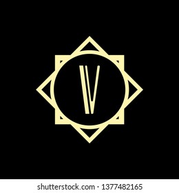 Vector modern art deco frame. Elegant monogram design template.