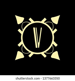 Vector modern art deco frame. Elegant monogram design template.