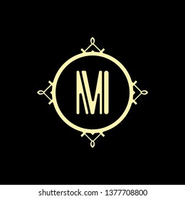 Vector modern art deco frame. Elegant monogram design template.