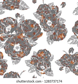Vector; modern artistic geometric hand draw floral seamless print pattern for summer wear, dress, digital,summer, Kaftan, Sarong, swim, bikini, cover up, linen, scarf, cover, clothing 
